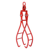 Heavy Duty 4 Claw Timber Log Lifting Tongs Grabber - Red