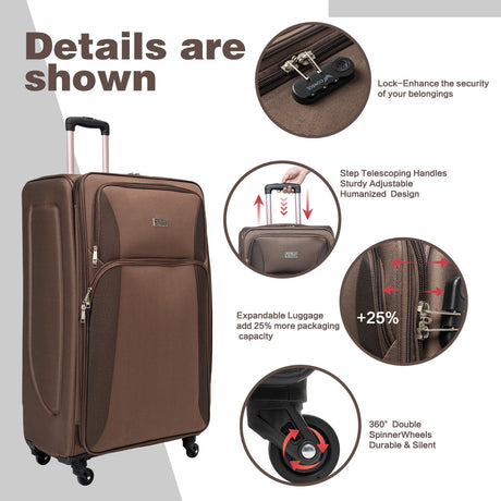 4 Piece Set Softshell Luggage