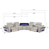 Nova - Sectional With Bluetooth Speaker, LED And Lifting Wine Cabinet