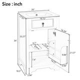 Elegant Bathroom Vanity With Ceramic Sink, Soft Close Door, Adjustable Shelf