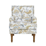 Floral Accent Armchair With Nailhead Trim