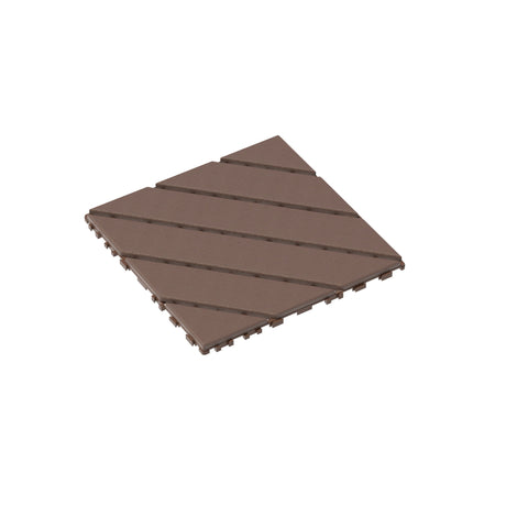 Interlocking Deck Waterproof Outdoor Patio Tiles (Set of 44) - Brown