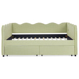 Gingham Daybed & USB Charging Port, Wave-Shaped Design