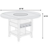 Contemporary Counter Height Dining Set With Built In Lazy Susan