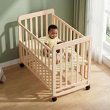 Portable Bedside Bassinet With 3 Heights, Mini Crib For Newborns - Natural Wood