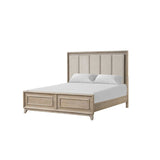 Eastern King Size Bed With Padded Headboard - Oak