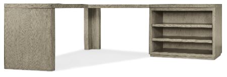 Casual Corner Office Storage Desk with Open Shelf Cabinet - 6150-10943-85