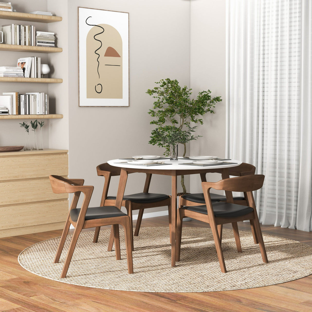 Alina - Dining Table And 4 Side Chairs - White
