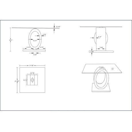 Tracker - End Table - Brown White