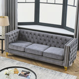Modern Sofa With Button Tufting, Upholstered Couch For Living Room