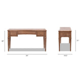 Dauphin - 3 Drawer Executive Desk - Brown