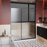 Pivot Shower Door With And Handle - Matt Black