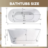 Glossy Freestanding Bathtub With Toe Tap Drain