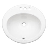 20 X 18" Modern Ceramic Oval Undermount Bathroom Sink With 3 Faucet Holes - White