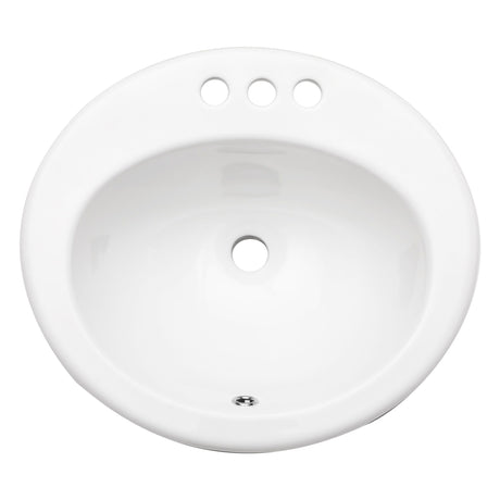 20 X 18" Modern Ceramic Oval Undermount Bathroom Sink With 3 Faucet Holes - White