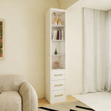 Rectangular Side Storage Cabinet With 3 Drawers For Bedroom - White