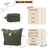 Softside Luggage 3 Piece Set With Duffel Bag 22" / 26" / 30" Lightweight Expandable Spinner Travel Case - Army Green