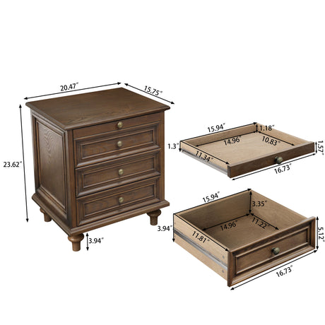 Farmhouse Nightstand With 4 Drawers