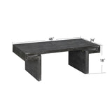 American Vintage Industrial Coffee Table, Double Tier Design