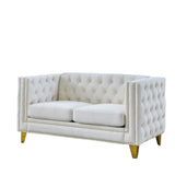 Upholstered Couch Sofa With Button Tufting For Living Room