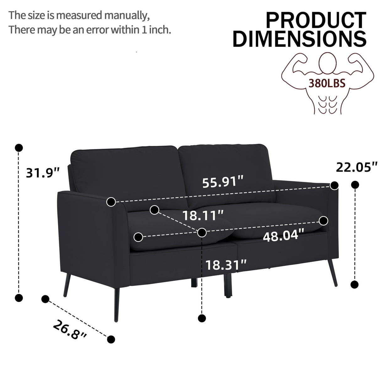 Upholstered Sofa Loveseat For Living Room