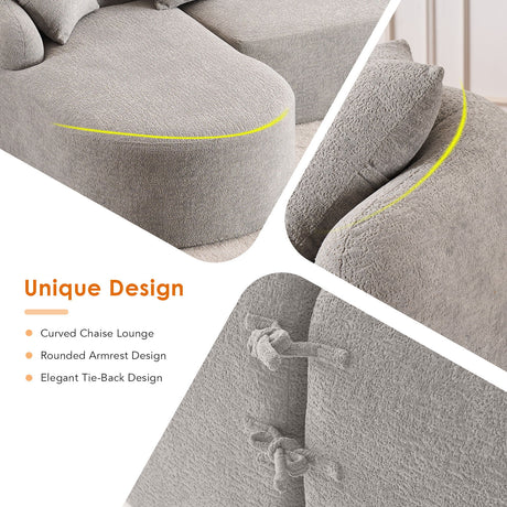 Combined Sofa With 4 Pillows
