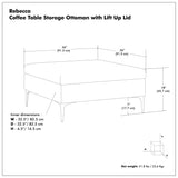 Rebecca - Multifunctional Coffee Table Storage Ottoman With Lift Up Lid