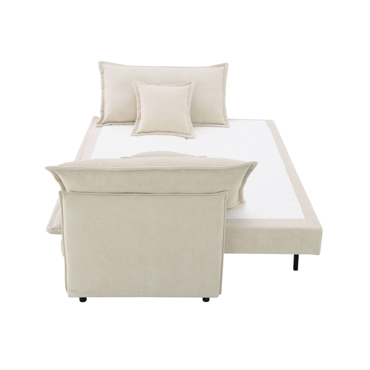 Elisea - Sleeper Sectional Sofa With 2 Toss Pillows - Beige