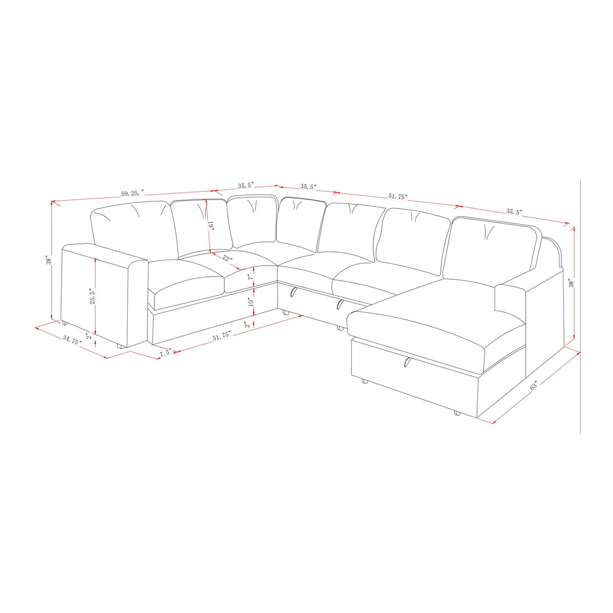 Melody - Contemporary Design Sectional Sofa