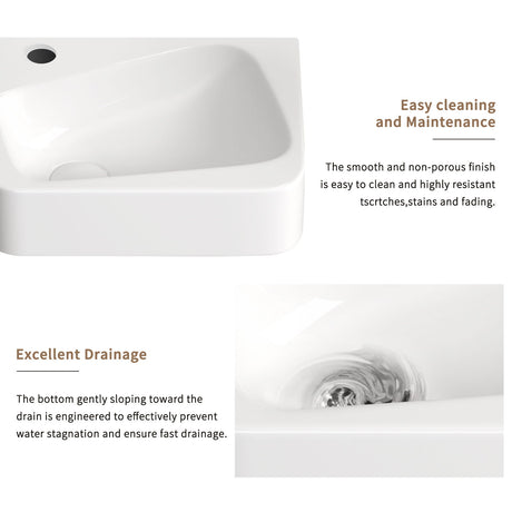 Wall Mounted Bathroom Sink With Faucet And Drain