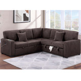 Convertible Sectional Upholstered Sleeper Sofa With Storage Chaise