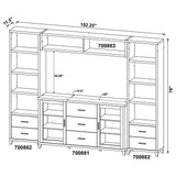 Barnaby - 4 Piece Rectangular Entertainment Center - Cappuccino