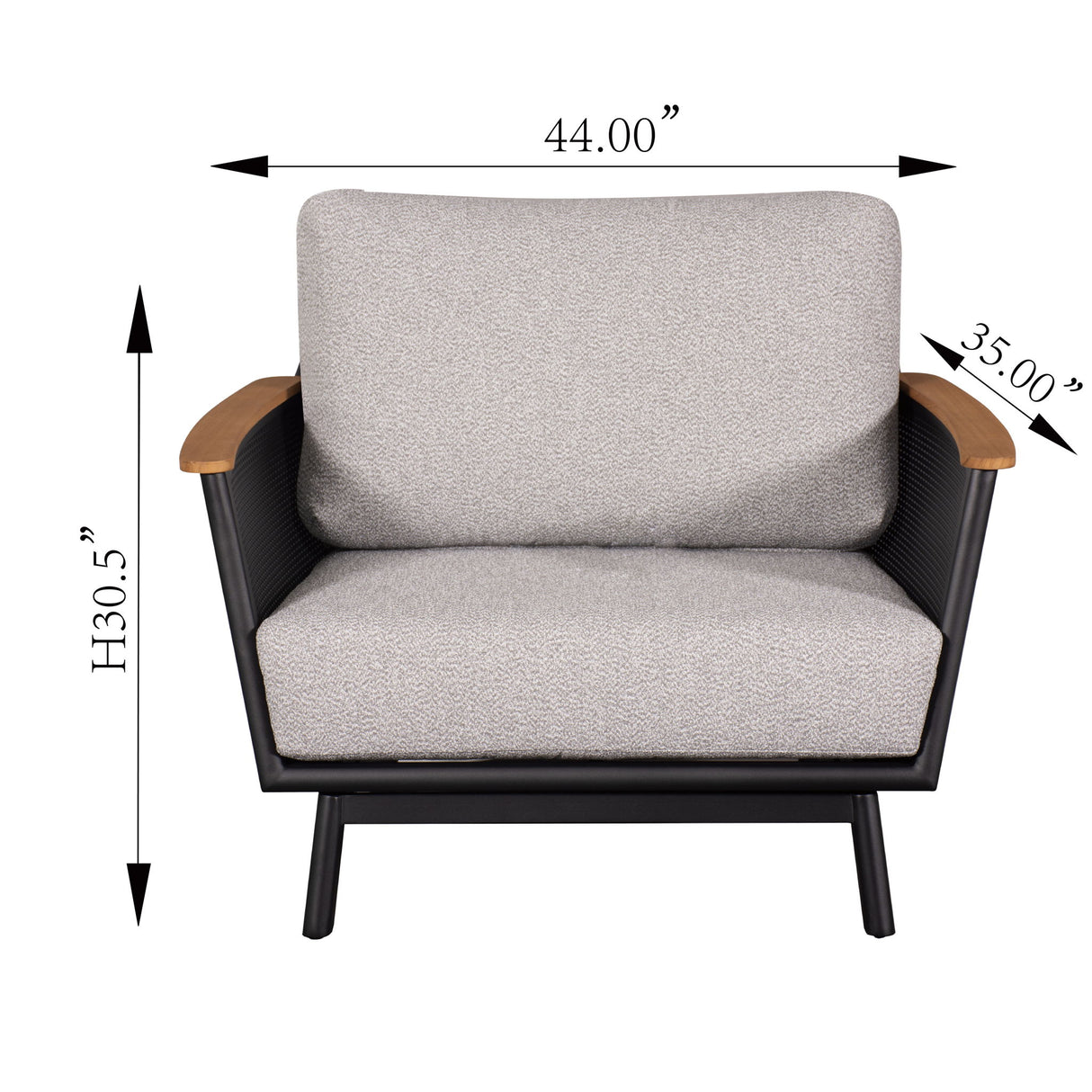 Chair With Armrests - Black / Black Multi
