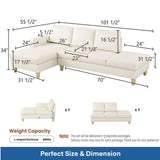 L - Shaped Sectional Sofa With Chaise & Ottoman