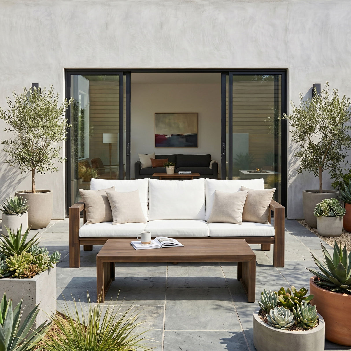 3 Seater Patio Set, Outdoor Sofa & Coffee Table Set