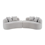 Curved 4 Seater Sofa For Small Spaces - Gray