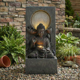 Zen - Outdoor Buddha Waterfall Fountain - Black