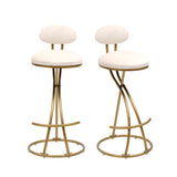 Bar Stools Upholstered Counter Height Barstools For Kitchen Island Modern Dining Chairs With Footrest (Set of 2)