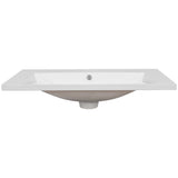 30" Single Bathroom Vanity Top With Undermount Basin, Rectangular Shape, 3 Faucet Holes - White