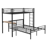 Bunk Bed With Built In Desk & Guardrail Frame