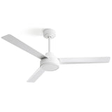 52" Ceiling Fan With Remote Control, 3 Blades, DC Motor, 6 Speed Reversible For Living Room - White