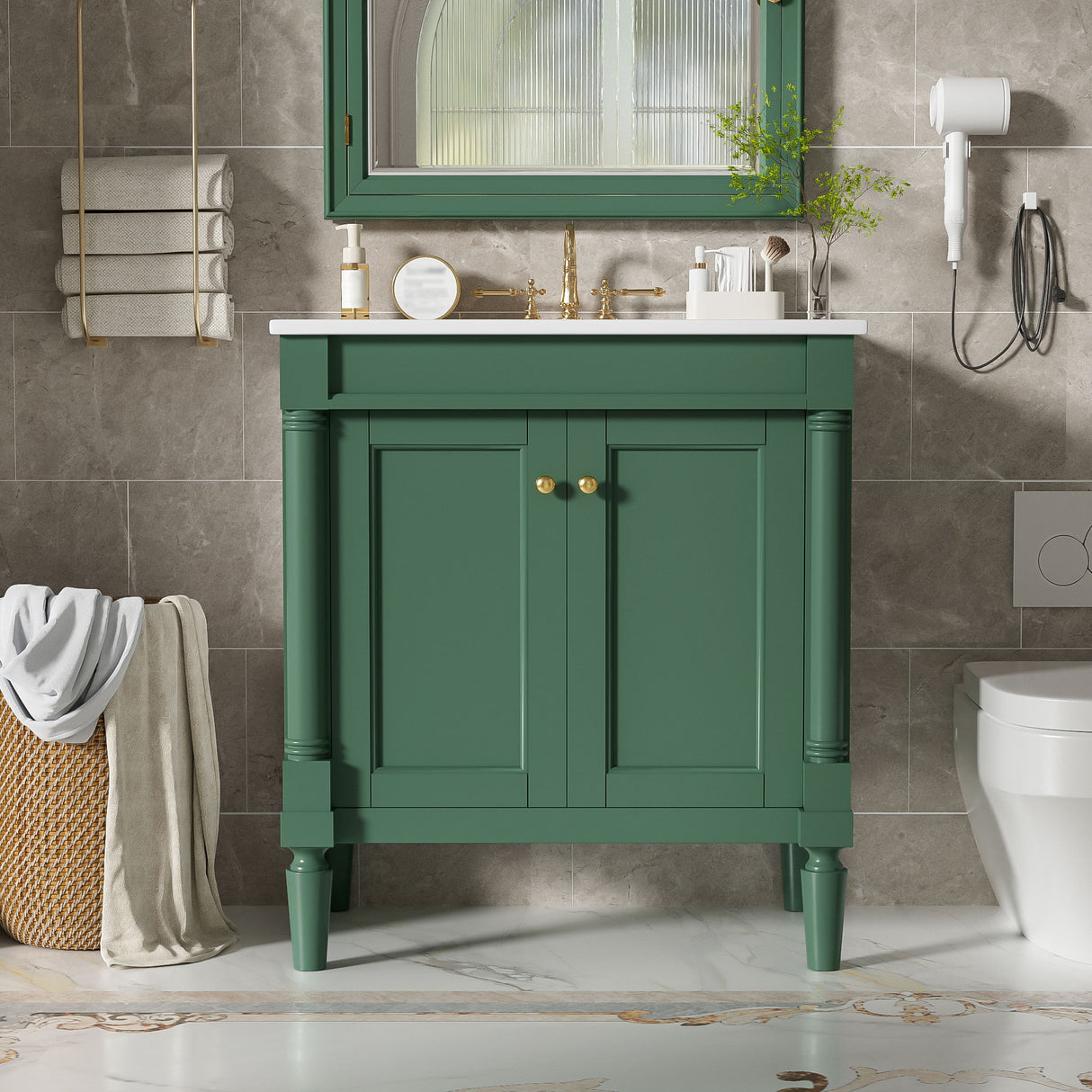 Bathroom Vanity Cabinet With Sink, Soft Close Doors, Storage Cabinet