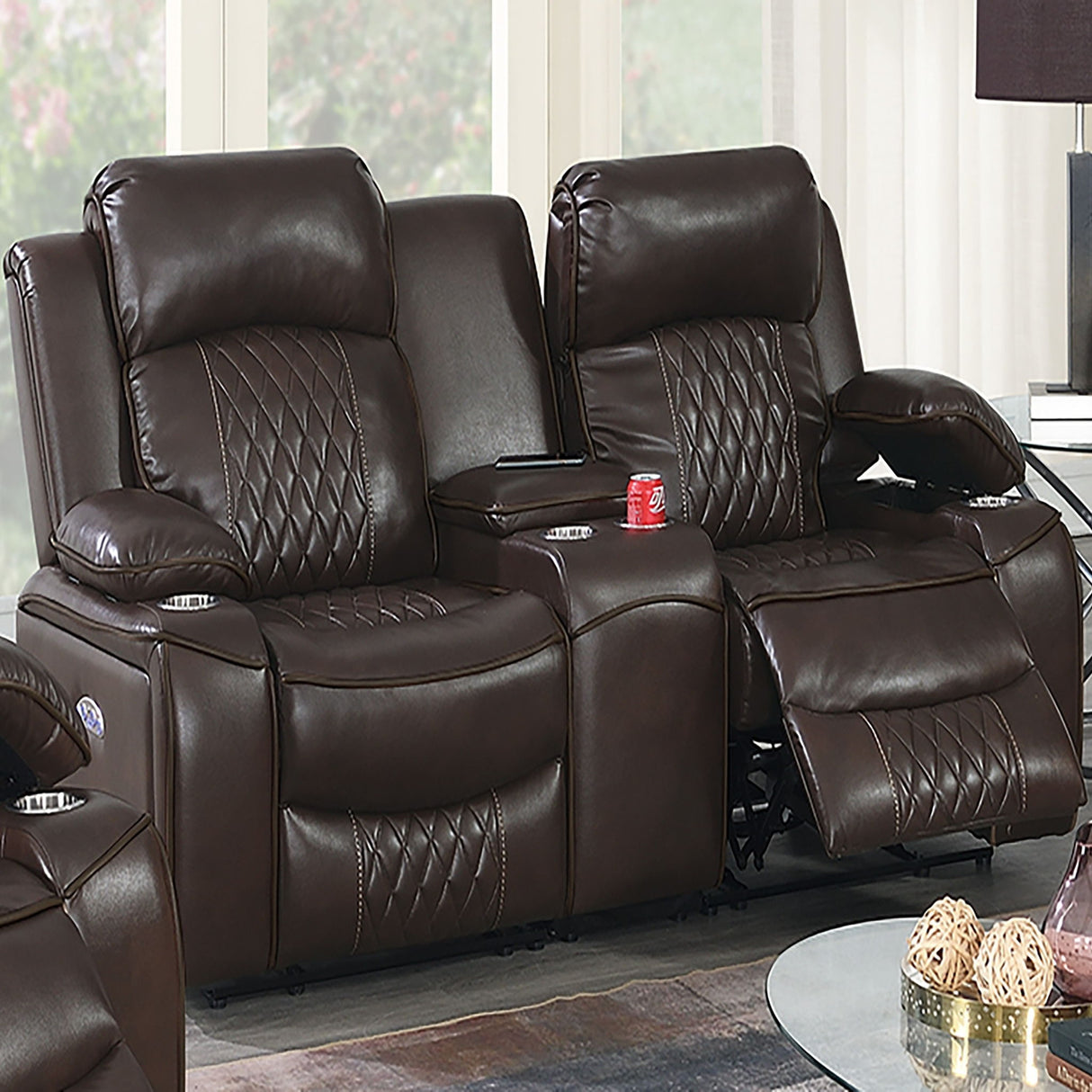 Power Motion Living Room Set With USB Port, Adjustable Headrest, Cup Holder