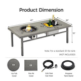 3 In 1 Outdoor Propane Fire Pit Table 50, 000 BTU With Ice Bucket