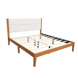Platform Bed Frame With Upholstered Headboard, Slat Support