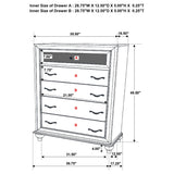 Randall - 5 Drawer Chest - White