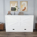 Full Murphy Bed With Storage Drawers, Charging Station, Foldable Panels, And Silent Swivel Wheels