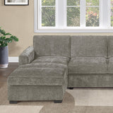 U - Sectional Sofa Upholstered LAF / RAF Chaise With Armless Loveseat And Chairs - Light Brown