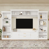 Elegant Entertainment Center Wall Unit With Bookshelves