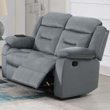 Modern Loveseat With Pillow Arms, Plush Backrest, Horizontal Tufting, USB Port